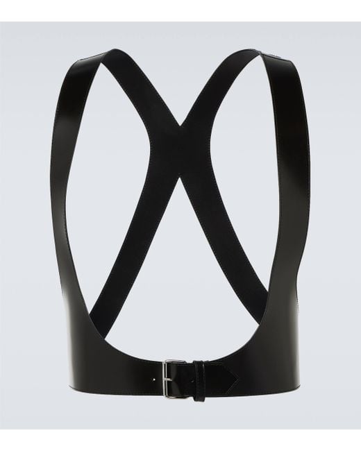 Alexander McQueen Black Leather Harness for men