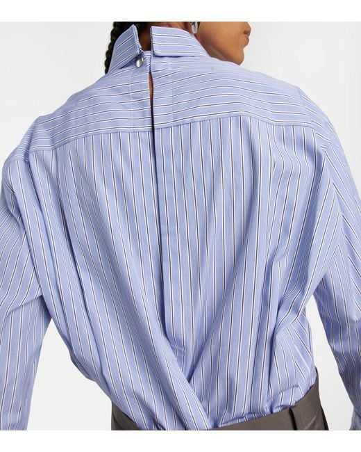 Sacai Blue X Thomas Mason Striped Cotton Shirt