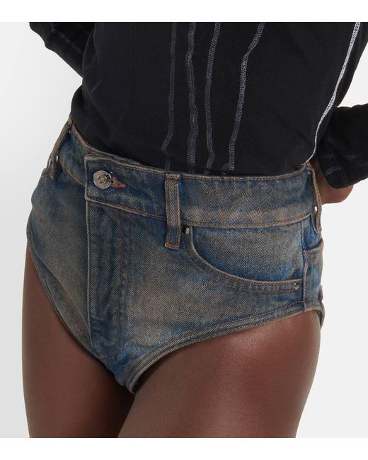 Y. Project Blue Janty High-rise Denim Shorts