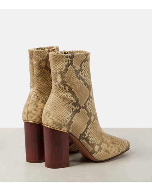 Chloé Natural Ankle Boots Ambre Aus Leder