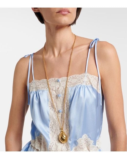 Chloé Metallic Mirror Pendant Necklace