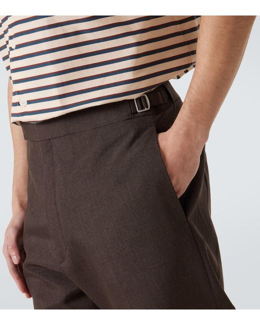 Prada Weite Hose Aus Mohair Und Seide in Brown für Herren