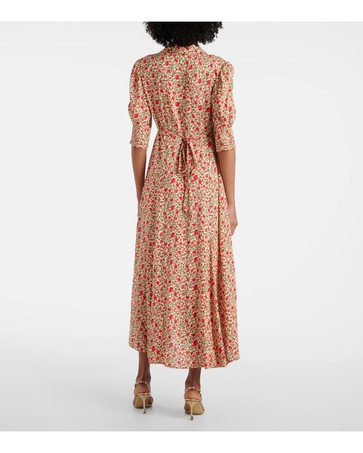 Abito Midi Bloom Con Stampa Floreale di Rixo in Pink