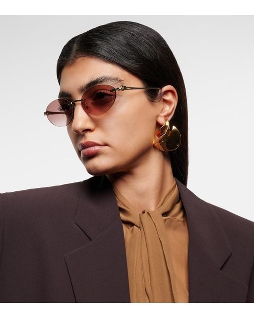 Cartier Pink Panthere De Cartier Oval Sunglasses