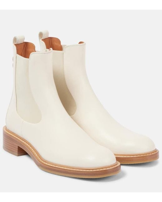Chloé White Chelsea Boots Marcie Aus Leder