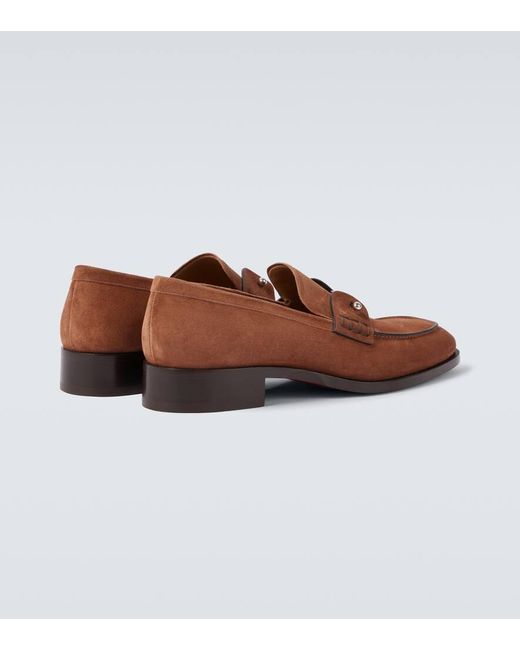 Christian Louboutin Brown Chambelimoc Leather Loafers for men