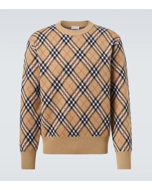 Burberry Natural Check Wool-Blend Sweater for men
