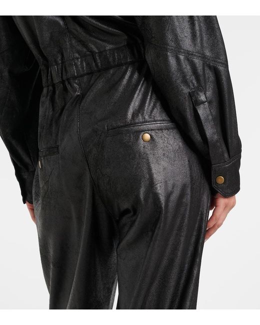 Isabel Marant Black Jumpsuit Aus Lederimitat