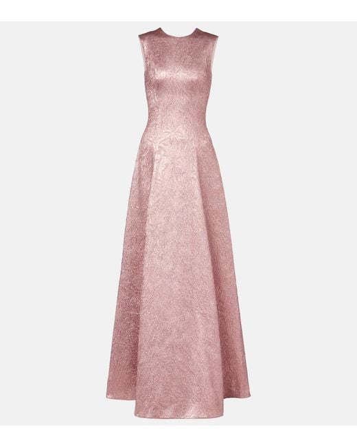 Emilia Wickstead Pink Robe Nodin Aus Cloque