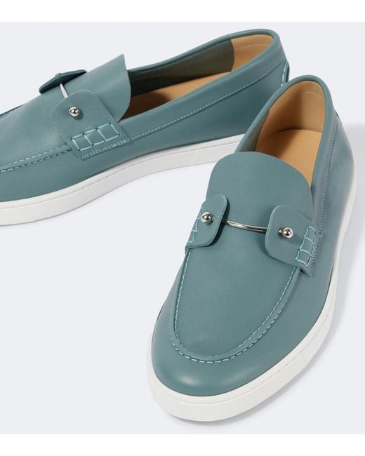 Christian Louboutin Blue Chambeliboat Leather Shoes for men