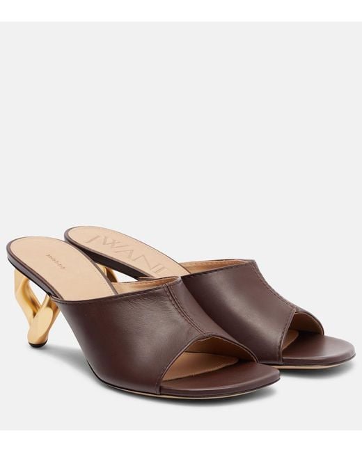 J.W. Anderson Brown Stitch Leather Mules