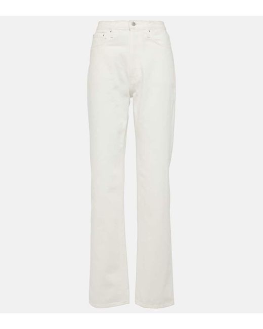 Totême  White High-Rise Straight Jeans