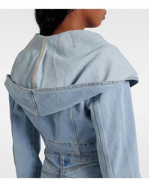 Alaïa Blue Cropped Denim Jacket