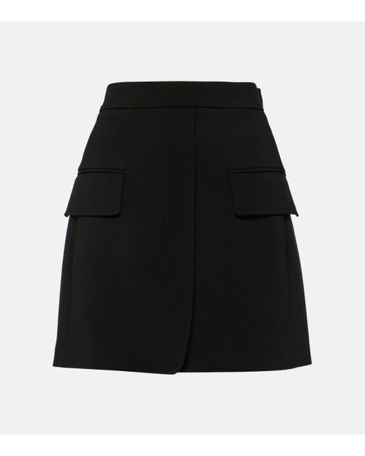 Max Mara Black Wool-blend Miniskirt