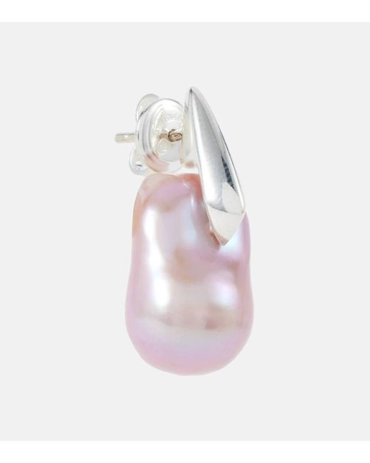 Bottega Veneta Pink Ohrringe Pearl Small Aus Sterlingsilber Mit Barockperlen