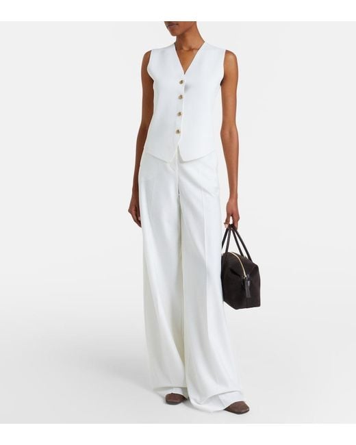 Max Mara White Knitted Crepe Vest