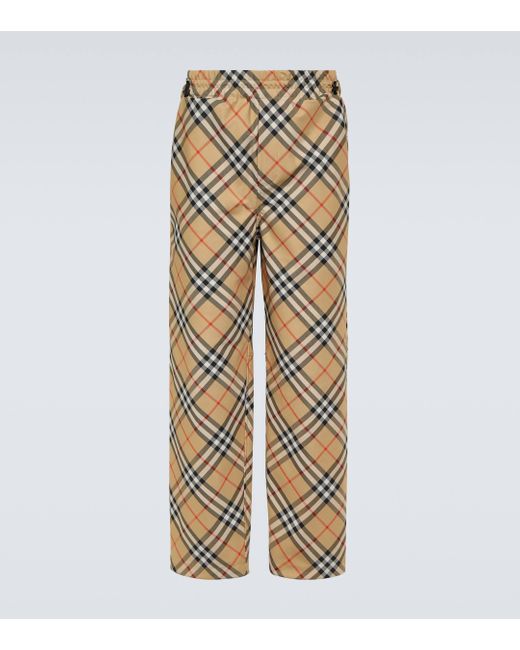 Burberry Natural Checked Track Pants for men