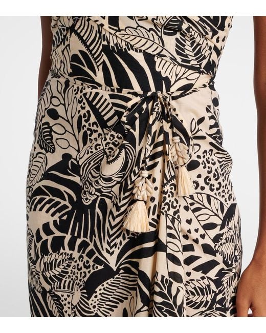 Poupette White Collina Printed Cotton Midi Dress