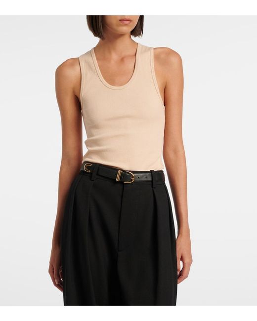 Wardrobe NYC Natural Ribbed-Knit Cotton Tank Top