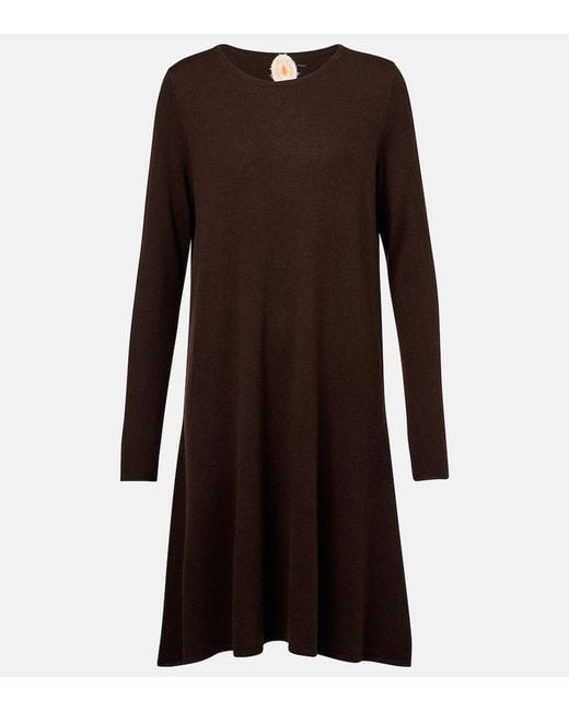 Jardin Des Orangers Brown Wool And Cashmere Midi Dress