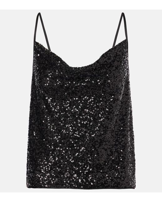 Diane von Furstenberg Black Berlin Sequined Top