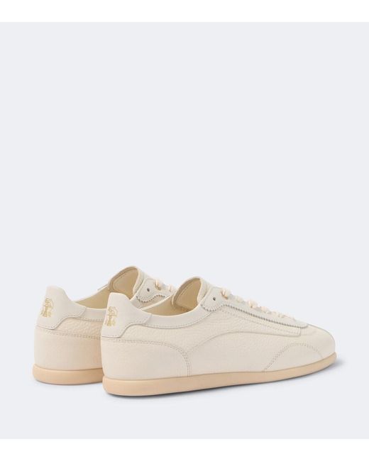 Brunello Cucinelli White Leather Sneakers for men