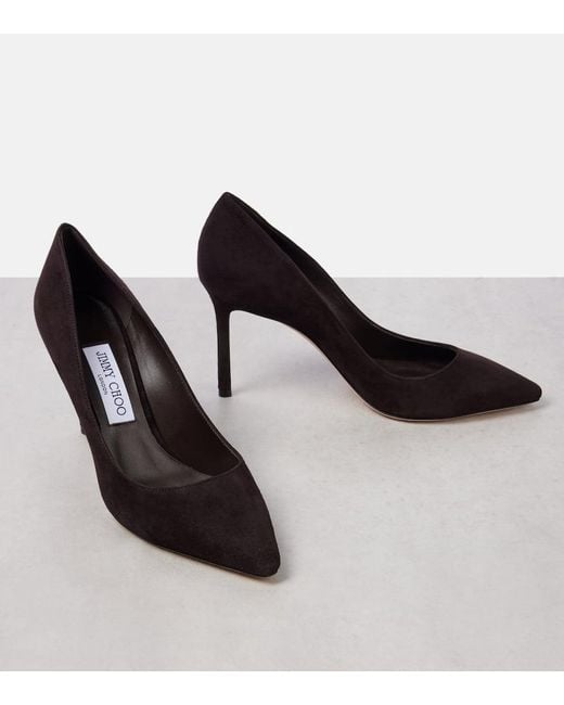 Escarpins Romy 85 En Daim Jimmy Choo en coloris Black