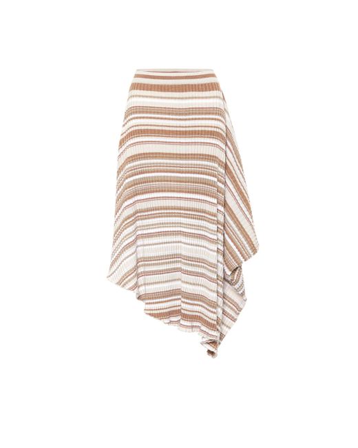 J.W. Anderson Brown Striped Wool Skirt