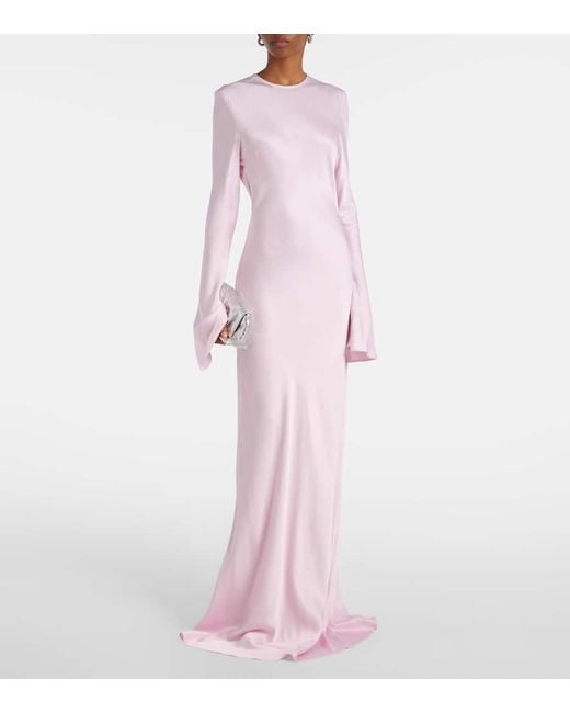 ROTATE BIRGER CHRISTENSEN Purple Bridal Satin Gown