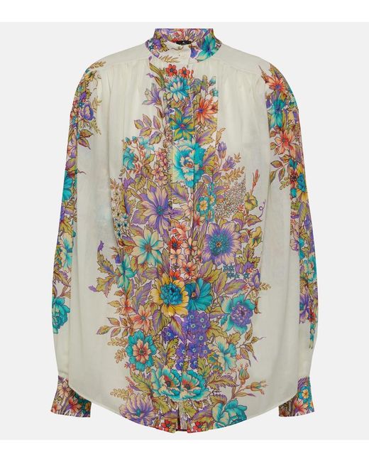 Etro Multicolor Floral Cotton Shirt