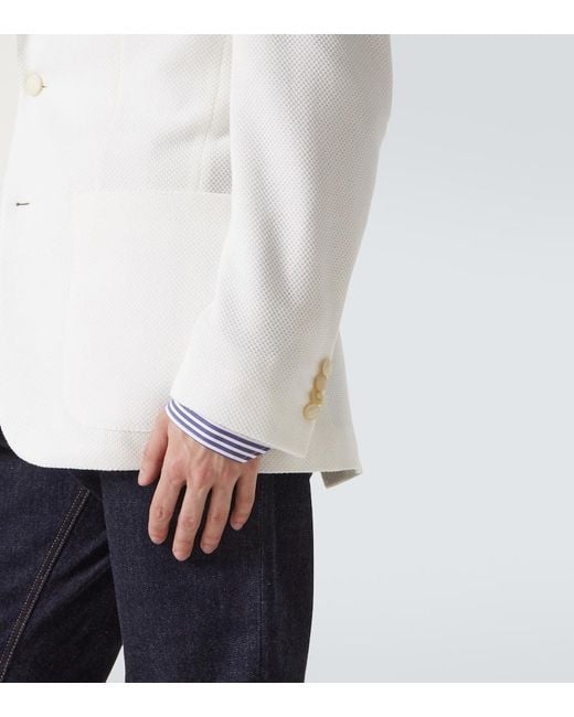 Blazer De Pique De Algodon Dunhill de hombre de color White