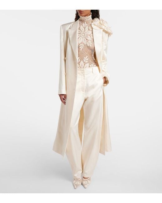 Magda Butrym Natural Floral-Applique Coat