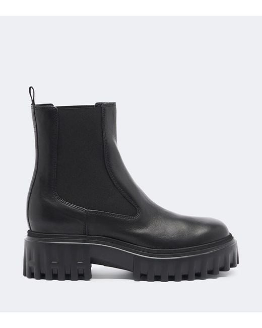 Hogan Black H700 Leather Chelsea Boots