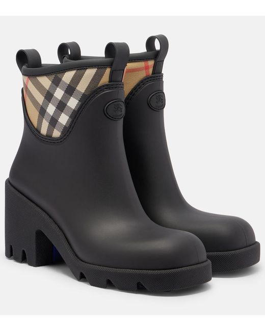 Burberry Black Check Rainboots