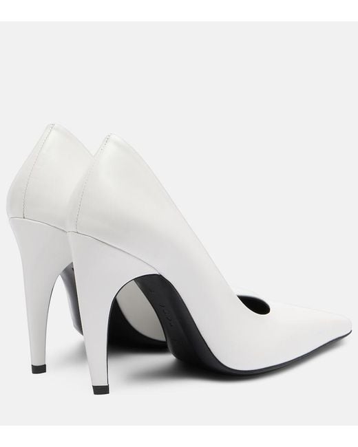 Jude White Fame Leather Pumps