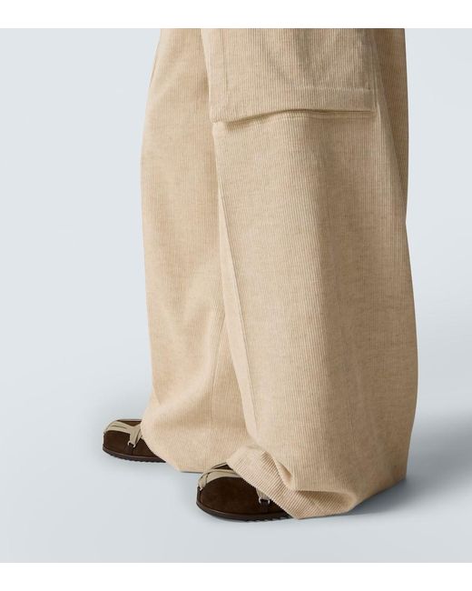 Rick Owens Natural Firebanks Cotton And Linen Cargo Pants for men