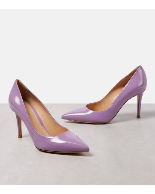 Gianvito Rossi Purple Pumps Aus Lackleder