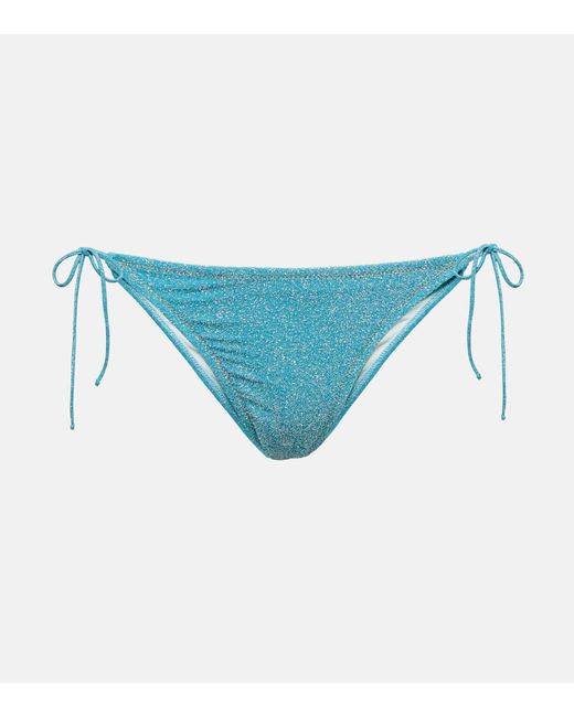 Reina Olga Miami Lurex® Bikini Bottoms in Blue | Lyst