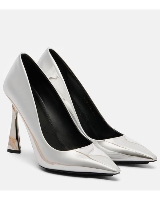 Stella McCartney White Elsa 103 Metallic-Effect Pumps