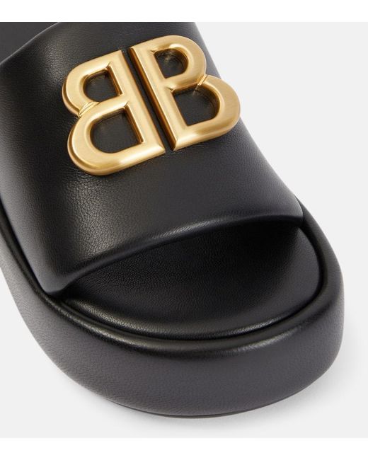 Sandalias Rise BB de piel con plataforma Balenciaga de color Black