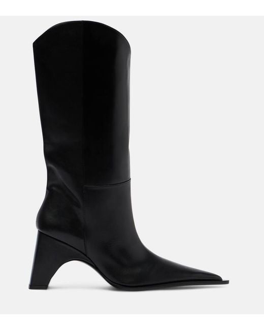 Coperni Black Bridge Leather Cowboy Boots