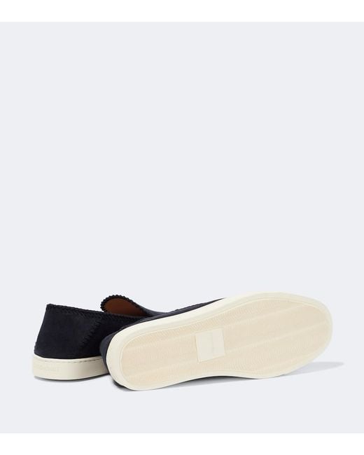 Giorgio Armani Blue Divo Suede Slip-on for men