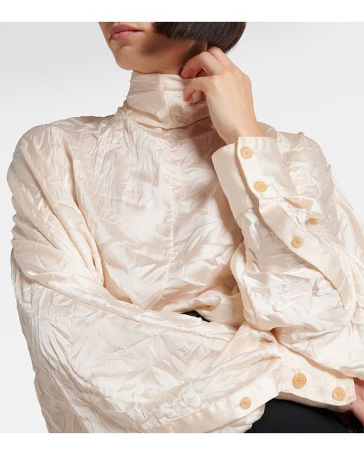 Khaite White Bex Satin Top