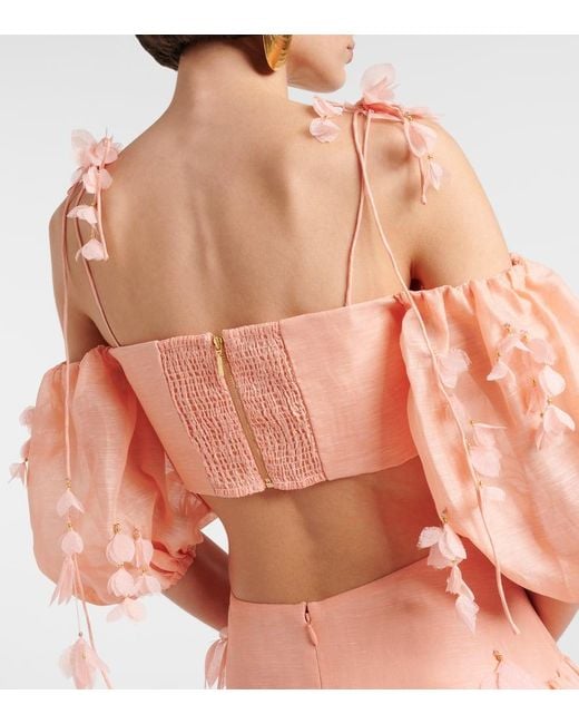 Top Cropped Dawning di Zimmermann in Pink