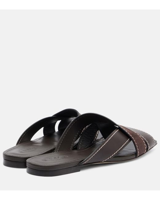 Tod's Brown Leather Slides