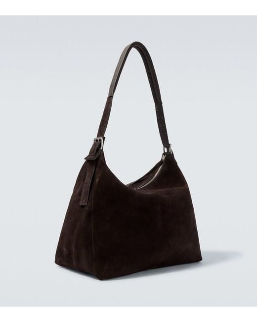 Lemaire Black Belted Suede Shoulder Bag for men