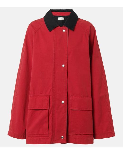 The Row Red Elodianna Cotton Canvas Jacket