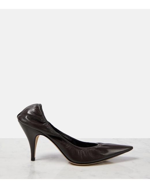 The Row Brown Uxor Leather Pumps
