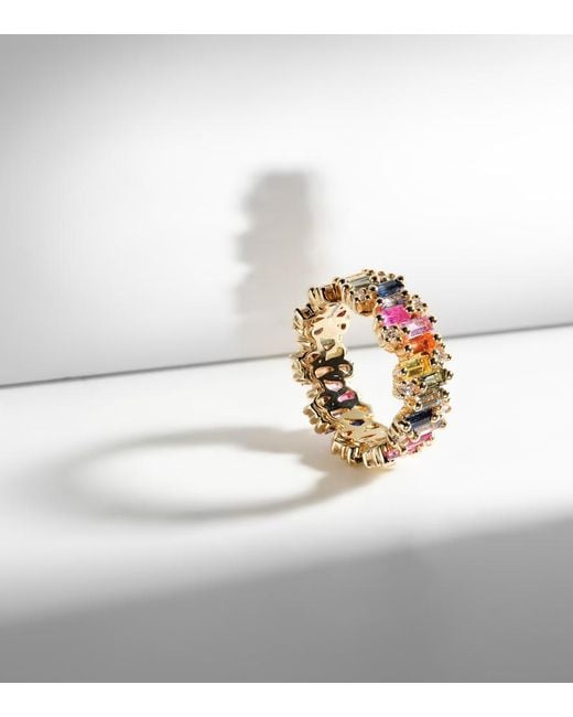 Suzanne Kalan White Audrey 18kt Gold Ring With Sapphires And Diamonds