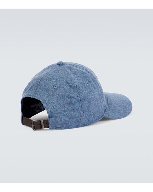 Polo Ralph Lauren Blue Leather-trimmed Baseball Cap for men